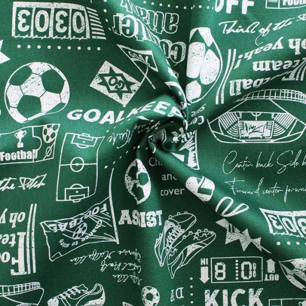 画像2: ★在庫限り サイズオーダー不可★フットボール グリーン【体操服袋/ナップサック】手作りキット 作り方マニュアル付き 入園入学 2023年度春 中厚手生地 (2)