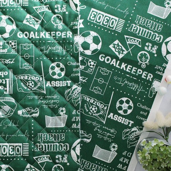 画像5: ★在庫限り サイズオーダー不可★フットボール グリーン【体操服袋/ナップサック】手作りキット 作り方マニュアル付き 入園入学 2023年度春 中厚手生地 (5)