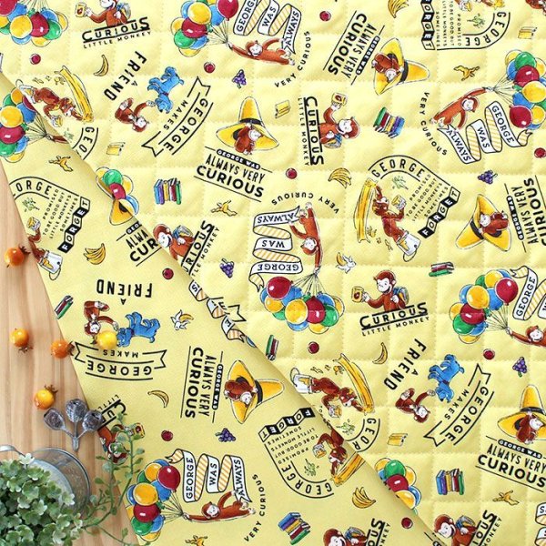 画像5: おさるのジョージ 風船イエロー【シューズバッグ】 材料セット 作り方マニュアル付き 入園入学 手芸キット (5)