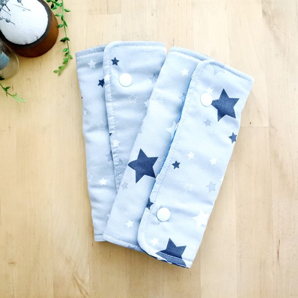 画像4: キラキラの星空 グレー/ピンク【抱っこ紐よだれカバー】ベビー 手作りキット 作り方マニュアル付き 手縫いもOK リバーシブル (4)