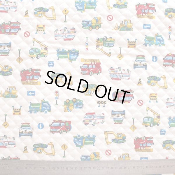 画像5: ●アウトレット サイズ変更不可●カラフル はたらく車◎底布付【レッスンバッグ】手作りキット キルティング【A】 (5)