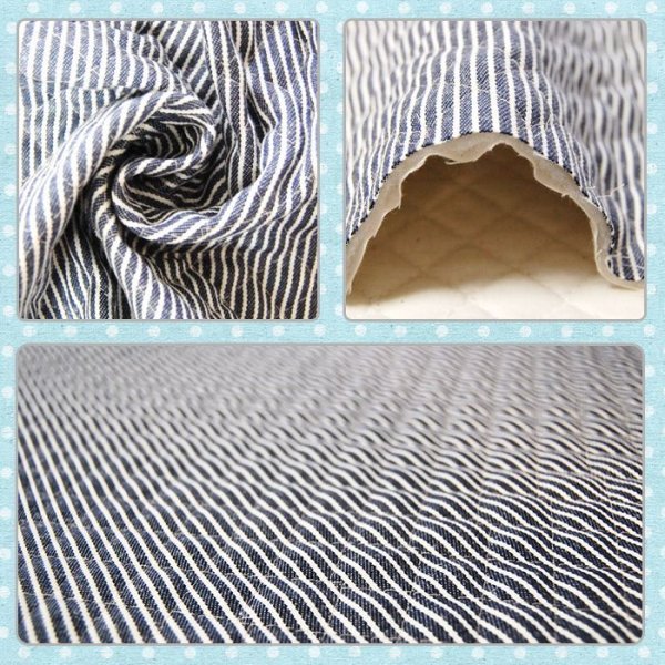 しましま、シンプルなボーダー柄の生地で作るレッスンバッグ