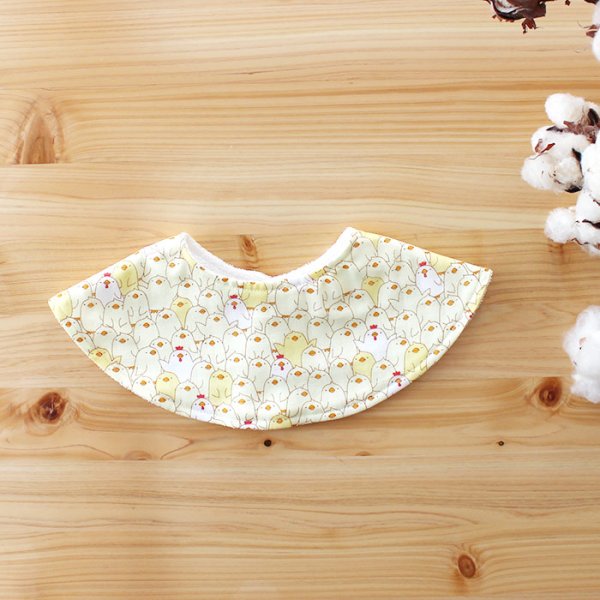 画像4: ひよこギッシリ【丸型スタイ】【くるくるスタイ】【ハンカチスタイ】ベビー 材料セット 作り方マニュアル付き ダブルガーゼ 国産 (4)