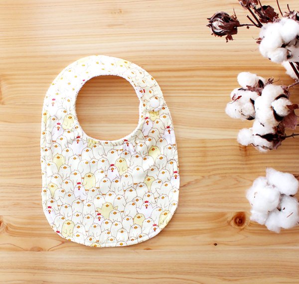 画像3: ひよこギッシリ【丸型スタイ】【くるくるスタイ】【ハンカチスタイ】ベビー 材料セット 作り方マニュアル付き ダブルガーゼ 国産 (3)