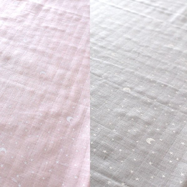 画像4: 星と月【国産おくるみ】ベビー 手作りキット 作り方マニュアル付き 5重ガーゼ フード付き (4)