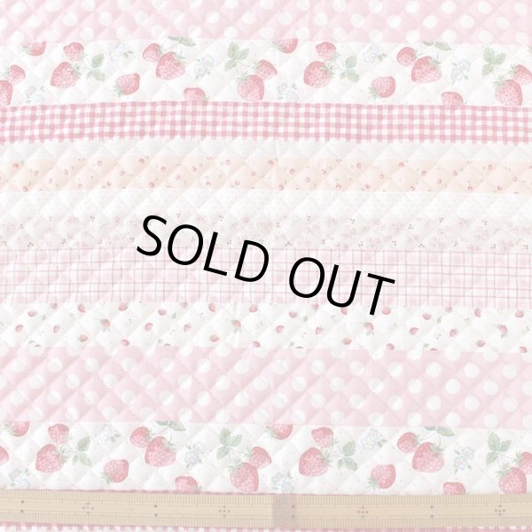 画像6: ●アウトレット サイズ変更不可●いちごのボーダー 赤/ピンク【シューズバッグ】キルティング生地 手作りキット  作り方マニュアル付き 入園入学 手芸キット (6)