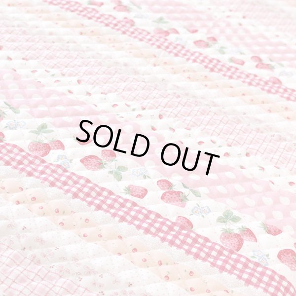 画像5: ●アウトレット サイズ変更不可●いちごのボーダー 赤/ピンク【シューズバッグ】キルティング生地 手作りキット  作り方マニュアル付き 入園入学 手芸キット (5)