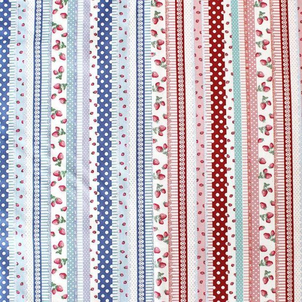 画像5: 《即納》★サンプル品(完成品)販売★いちごのストライプ2色【シューズバッグ】【給食袋】 (5)