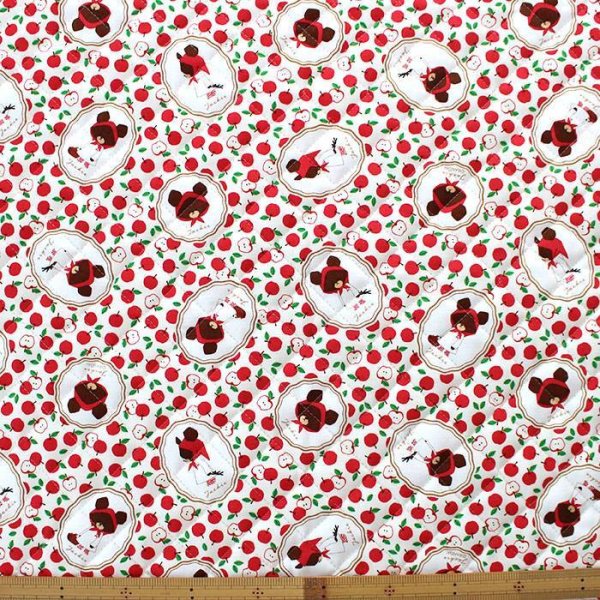 画像3: ジャッキーと林檎◎底布付【シューズバッグ】 材料セット 作り方マニュアル付き 入園入学 手芸キット[s] (3)