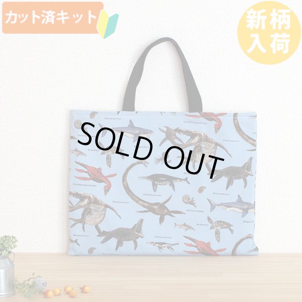 画像1: 古代の海竜たち【レッスンバッグ】 手作りキット 作り方マニュアル付き 入園入学 手芸キット[n][u] (1)