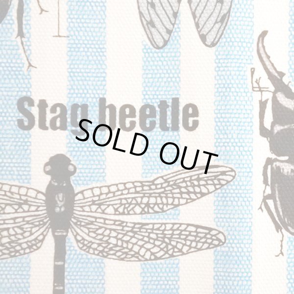 画像4: [15％OFF]★在庫限り サイズ変更不可★昆虫の図鑑 ブルーストライプ【コップ袋】手作りキット 作り方マニュアル付き 入園入学 2024年度春 中厚手生地[n] (4)