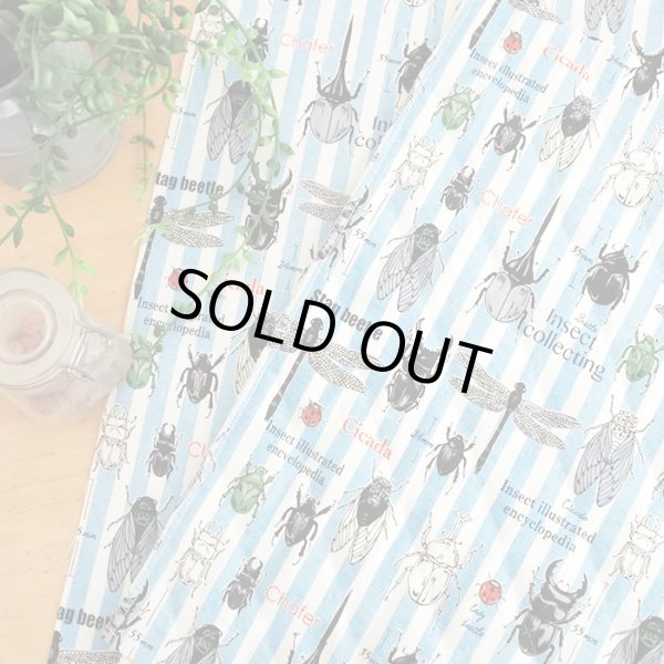 画像6: [15％OFF]★在庫限り サイズ変更不可★昆虫の図鑑 ブルーストライプ【コップ袋】手作りキット 作り方マニュアル付き 入園入学 2024年度春 中厚手生地[n] (6)