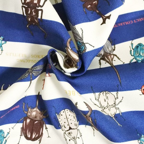 画像3: 昆虫ワールド ネイビーのボーダー【移動ポケット】手作りキット 作り方マニュアル付き 入園入学 2025年度 学校 教材 (3)