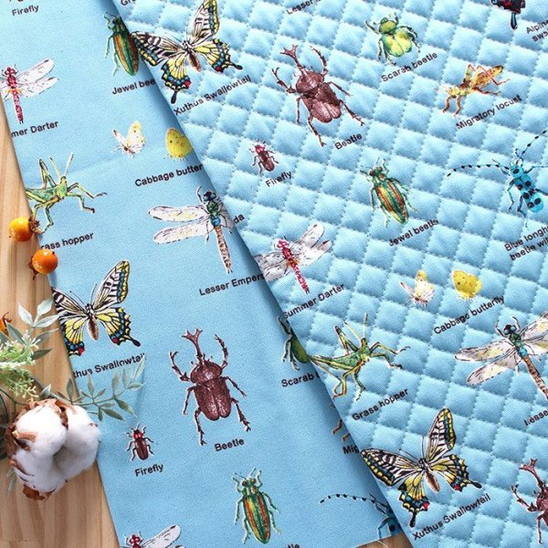 画像5: ●アウトレット サイズ変更不可●昆虫図鑑 そらいろ【コップ袋】中厚手生地 手作りキット 作り方マニュアル付き 入園入学 手芸キット[n] (5)