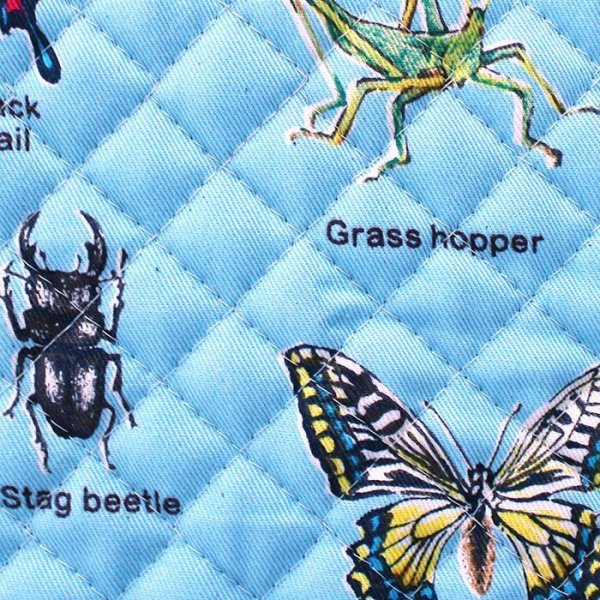 画像2: 《家庭科教材対応》昆虫図鑑 そらいろ キルティング生地【ナップサック】手作りキット 作り方マニュアル付き 小学校 家庭科 キット (2)