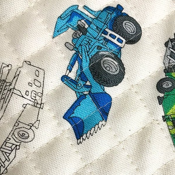 画像2: ●アウトレット サイズ変更不可●かっこいい工事車両◎底布付【シューズバッグ】手作りキット 作り方マニュアル付き 入園入学[s] (2)