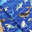 画像5: クジラとサメ ネイビー【お弁当袋】中厚手生地 手作りキット 作り方マニュアル付き 入園入学 手芸キット[n] (5)