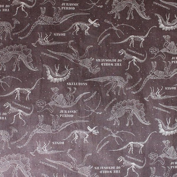 画像2: きょうりゅう博士 チャコールグレー【ランチョンマット】手作りキット 作り方マニュアル付き 入園入学 2025年度春 中厚手生地[u] (2)