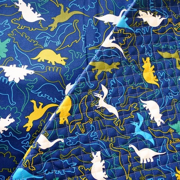 画像6: ●アウトレット サイズ変更不可●きょうりゅうの世界【シューズバッグ】手作りキット 入園入学 手芸キット キルティング (6)