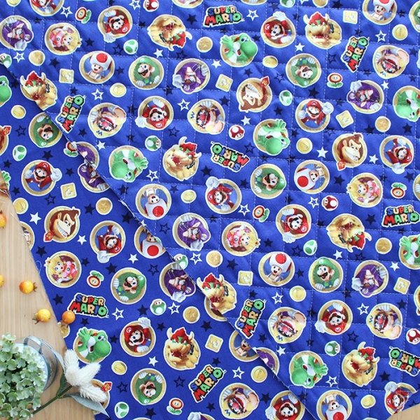 画像5: マリオ コインブルー【体操服袋/ナップサック】中厚手生地 材料セット 作り方マニュアル付き 入園入学 2025年度春 (5)