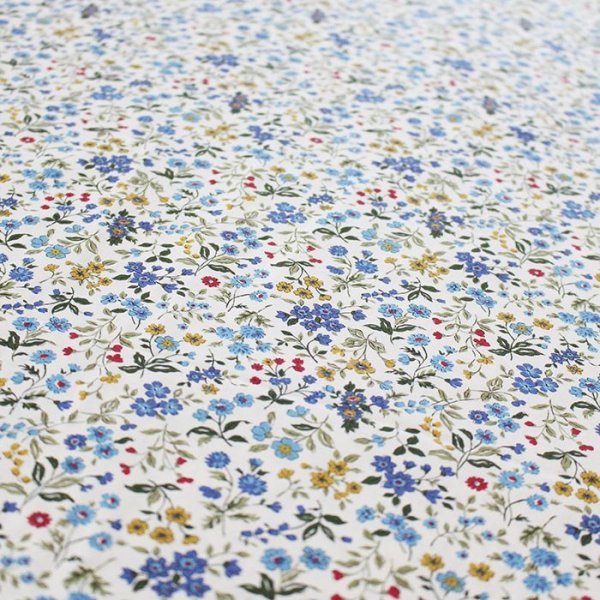 画像4: ミニフラワー ブルー【キッズエプロン&三角巾】Mサイズ 手作りキット 作り方マニュアル付き 入園入学 手芸キット (4)