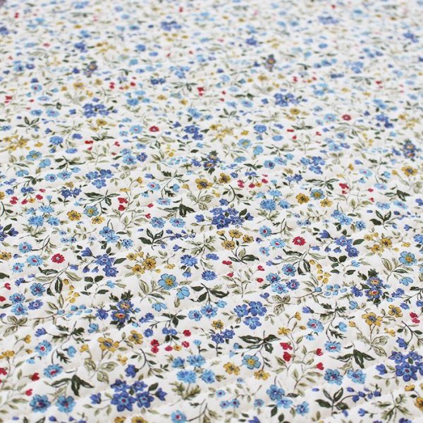 画像4: ミニフラワー ブルー◎底布付【ピアニカバッグ】 手作りキット 作り方マニュアル付き 入園入学 手芸キット[s] (4)