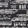 画像2: モノクロトレイン【給食袋】中厚手生地 手作りキット 作り方マニュアル付き 入園入学 手芸キット (2)