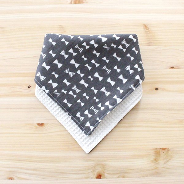 画像7: くすみリボン【丸型スタイ】【くるくるスタイ】【ハンカチスタイ】ベビー 材料セット 作り方マニュアル付き ダブルガーゼ 国産 (7)