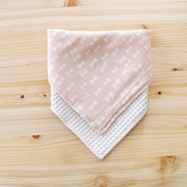 画像4: くすみリボン【丸型スタイ】【くるくるスタイ】【ハンカチスタイ】ベビー 材料セット 作り方マニュアル付き ダブルガーゼ 国産 (4)