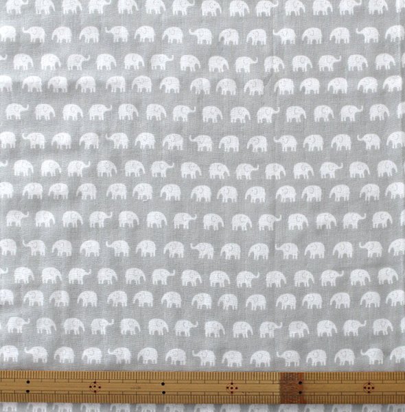 画像3: ぞうさんグレー【国産おくるみ】ベビー 手作りキット 作り方マニュアル付き 5重ガーゼ フード付き (3)