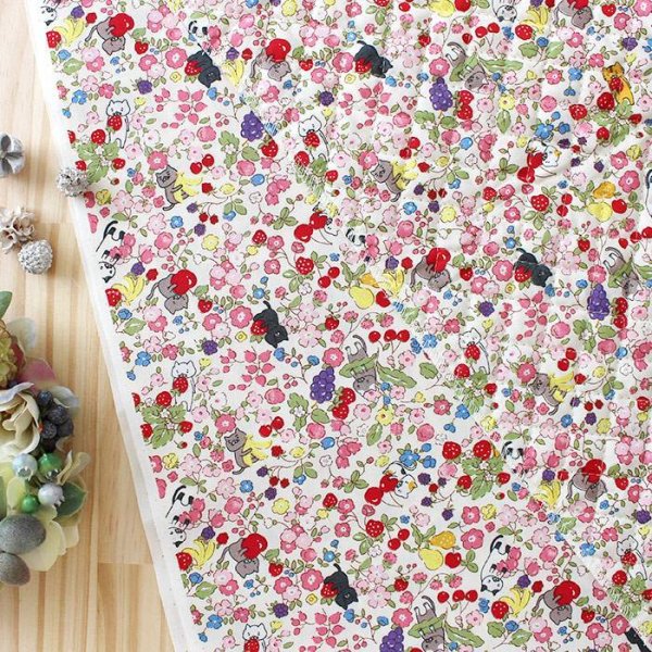 画像5: ●アウトレット サイズ変更不可●にゃんこのベリーガーデン【ランチョンマット】薄手生地+裏地 手作りキット 作り方マニュアル付き 入園入学 2024年度春[u] (5)