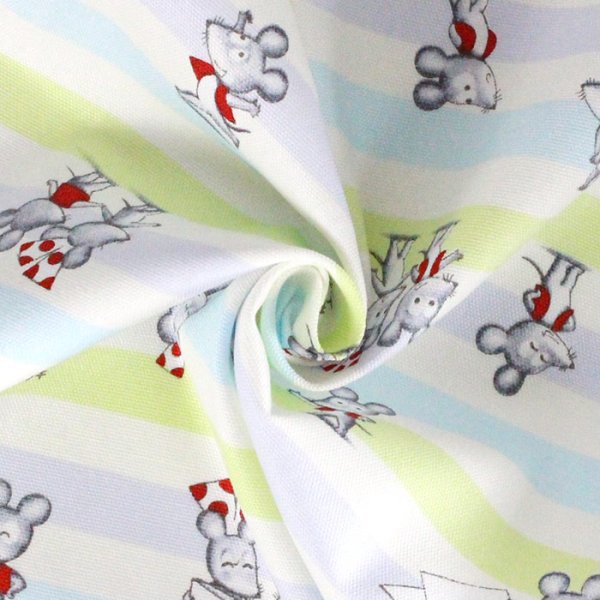 画像4: ★在庫限り サイズオーダー不可★ねずみくん ボーダー ブルー系/ピンク系【コップ袋】材料セット 作り方マニュアル付き 入園入学 中厚手生地 (4)