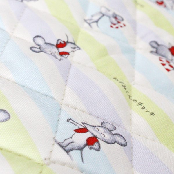 画像5: ●アウトレット サイズ変更不可●ねずみくん ボーダー ブルー系/ピンク系【シューズバッグ】材料セット 作り方マニュアル付き 入園入学 (5)