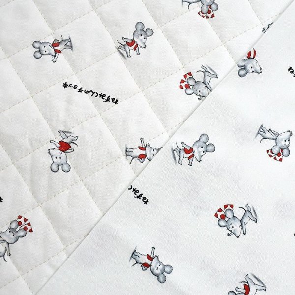 画像6: ●アウトレット サイズ変更不可●ねずみくんのチョッキ ホワイト◎底布付【シューズバッグ】材料セット 入園入学[s] (6)