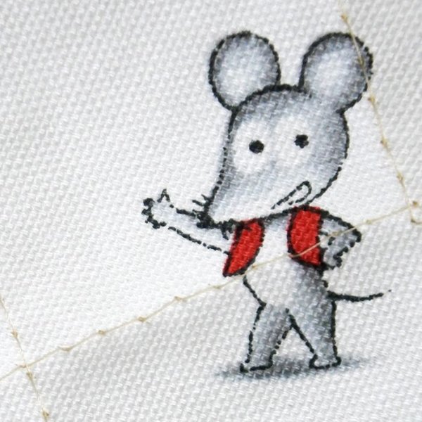 画像2: ●アウトレット サイズ変更不可●ねずみくんのチョッキ ホワイト◎底布付【シューズバッグ】材料セット 入園入学[s] (2)