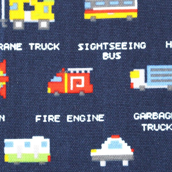 画像6: くるま ピクセルドット紺【シューズバッグ】 手作りキット 作り方マニュアル付き 入園入学 手芸キット[n] (6)