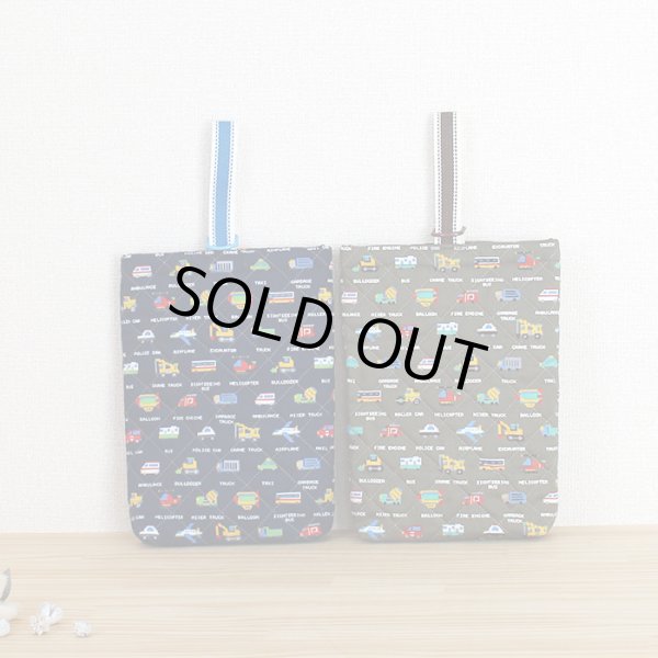 画像2: 《即納》★サンプル品(完成品)販売★くるま ピクセルドット【レッスンバッグ】【体操服袋】【コップ袋】【お弁当袋】 (2)