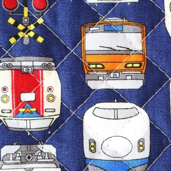 画像2: ネイビー電車のお顔【ランチバッグ】 手作りキット 作り方マニュアル付き 入園入学 手芸キット (2)