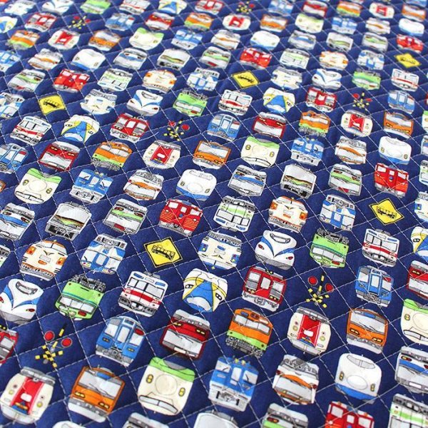 画像4: ネイビー電車のお顔【ランチバッグ】 手作りキット 作り方マニュアル付き 入園入学 手芸キット (4)