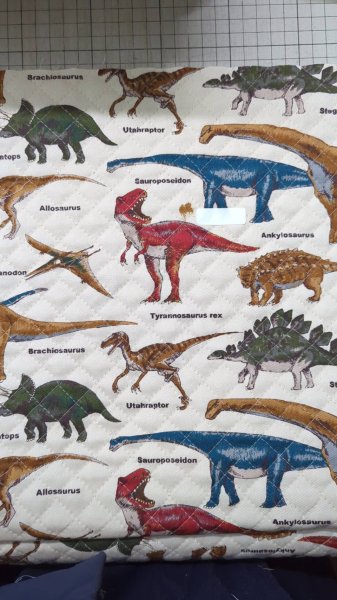 画像2: ●アウトレット サイズ変更不可●恐竜の図鑑 サンドベージュ◎底布付【レッスンバッグ】手作りキット 作り方マニュアル付き 入園入学 手芸キット (2)