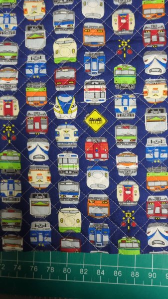 画像2: ●アウトレット サイズ変更不可●ネイビー電車のお顔【レッスンバッグ】 手作りキット 作り方マニュアル付き 入園入学 手芸キット (2)