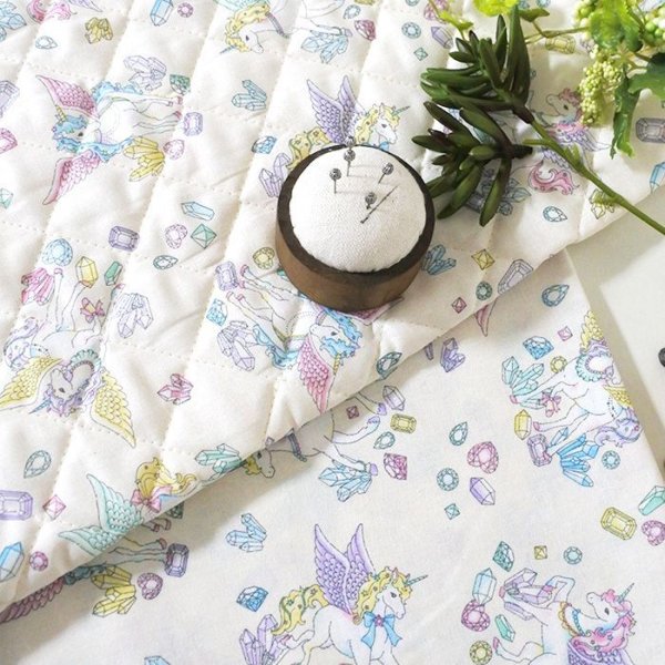 画像5: [15％OFF]★在庫限り サイズ変更不可★ジュエリー＆ペガサス アイボリー【コップ袋】手作りキット 作り方マニュアル付き 入園入学 2024年度春 薄手生地+裏地[u] (5)