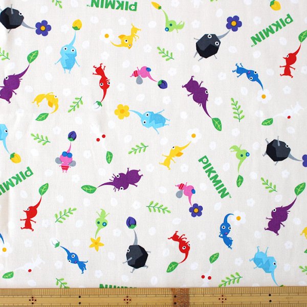 画像3: ピクミン ベージュ◎底布付【体操服袋/ナップサック】中厚手生地 材料セット 作り方マニュアル付き 入園入学 2025年度春 (3)