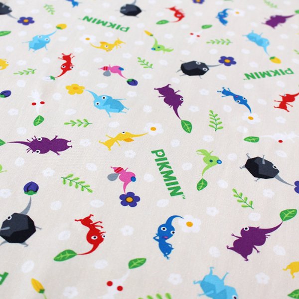 画像4: ピクミン ベージュ◎底布付【体操服袋/ナップサック】中厚手生地 材料セット 作り方マニュアル付き 入園入学 2025年度春 (4)