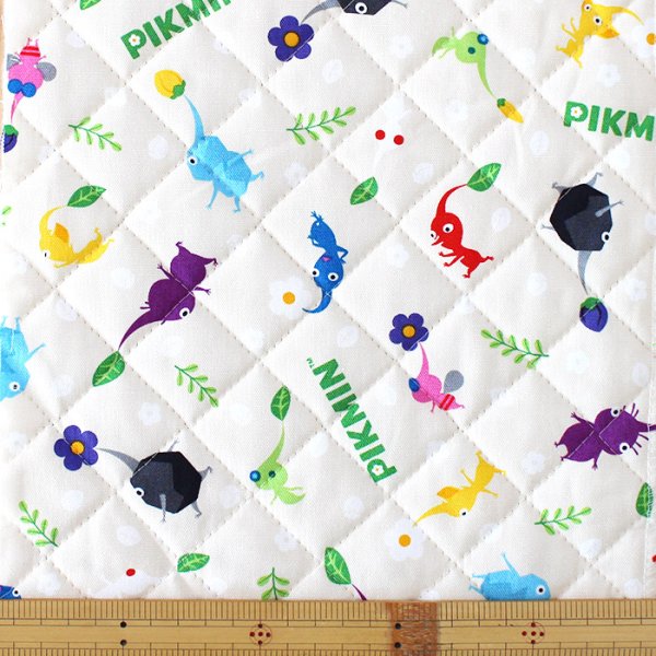 画像3: ピクミン ベージュ◎底布付【シューズバッグ】 材料セット 作り方マニュアル付き 入園入学 手芸キット (3)