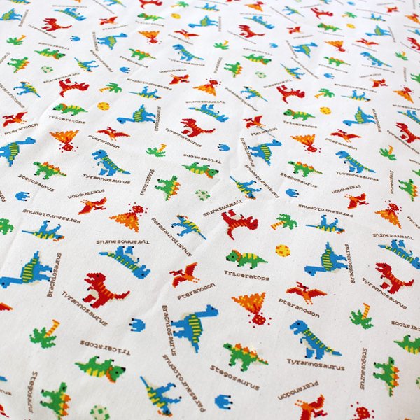 画像4: ●アウトレット サイズ変更不可●ピクセルダイナソー【お弁当袋】中厚手生地 手作りキット 作り方マニュアル付き 入園入学 手芸キット (4)