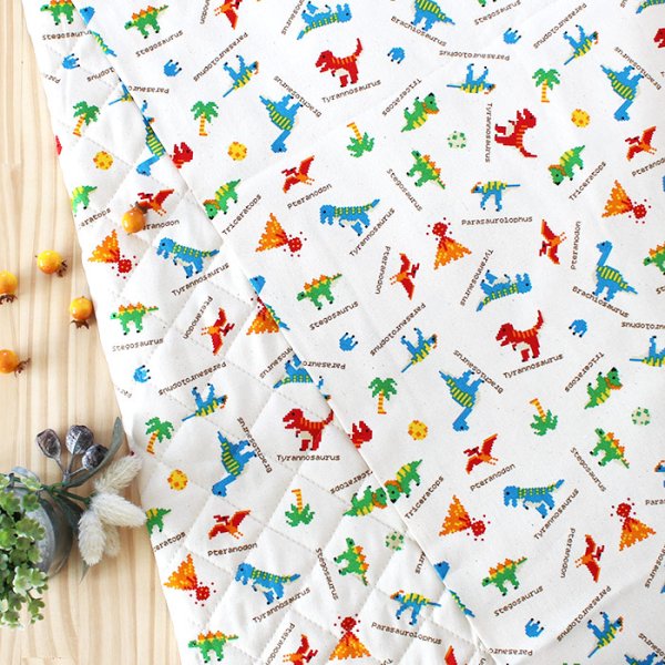 画像5: ●アウトレット サイズ変更不可●ピクセルダイナソー【お弁当袋】中厚手生地 手作りキット 作り方マニュアル付き 入園入学 手芸キット (5)