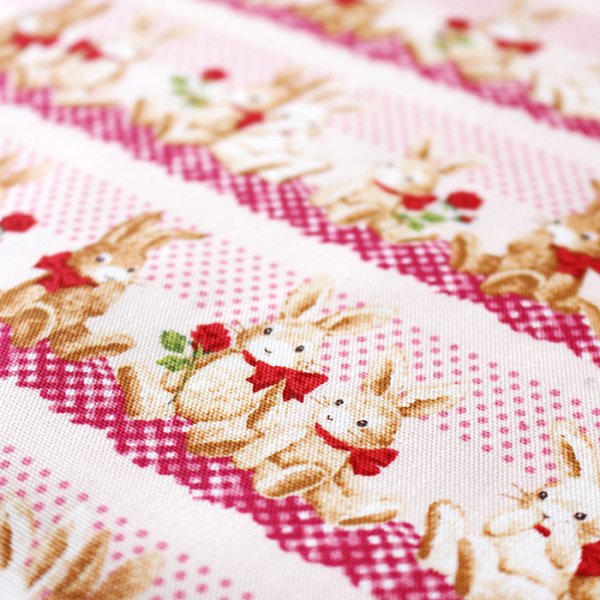 画像5: [15％OFF]★在庫限り サイズ変更不可★ウサギとレース【シューズバッグ】 手作りキット 作り方マニュアル付き 入園入学 手芸キット[n] (5)