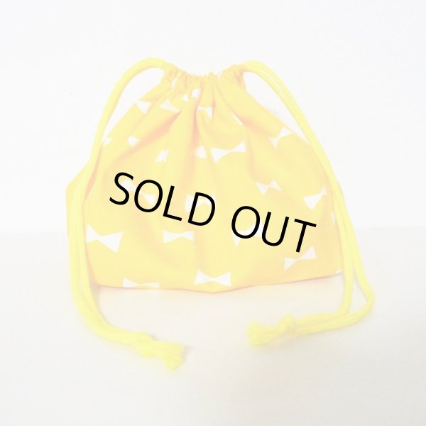 画像1: イエロー×ホワイトリボン【お弁当袋】手作りキット 作り方マニュアル付き 入園入学 2024年度春 中厚手生地 (1)