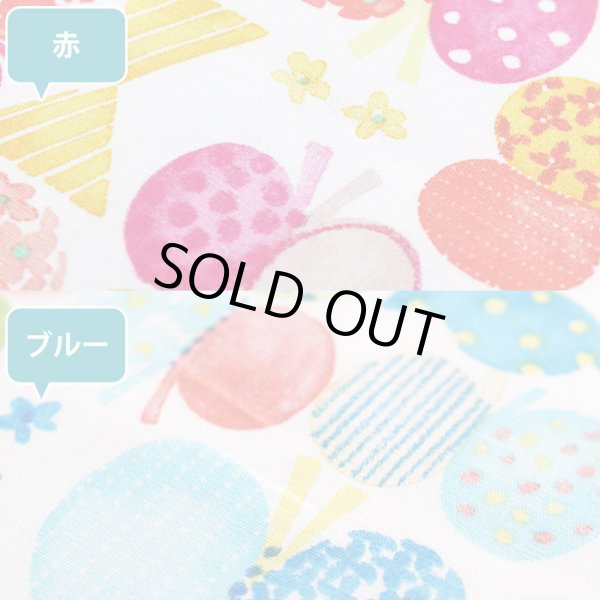 画像2: リボン&ちょうちょ レッド/ブルー【国産おくるみ】ベビー 手作りキット 作り方マニュアル付き 5重ガーゼ フード付き (2)